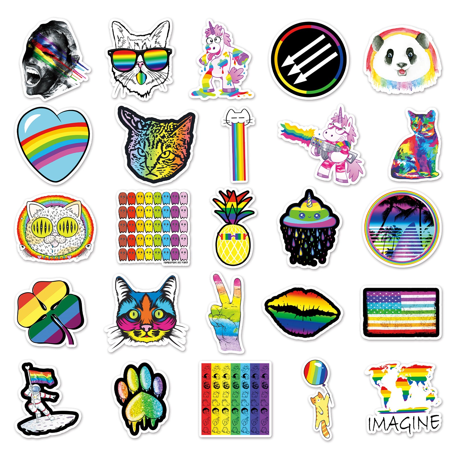 Wholesale 50pcs cartoon color line INS style personality DIY stickers